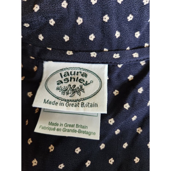 90s Laura Ashley Blue Skirt and Blouse Set - Picture 4 of 5